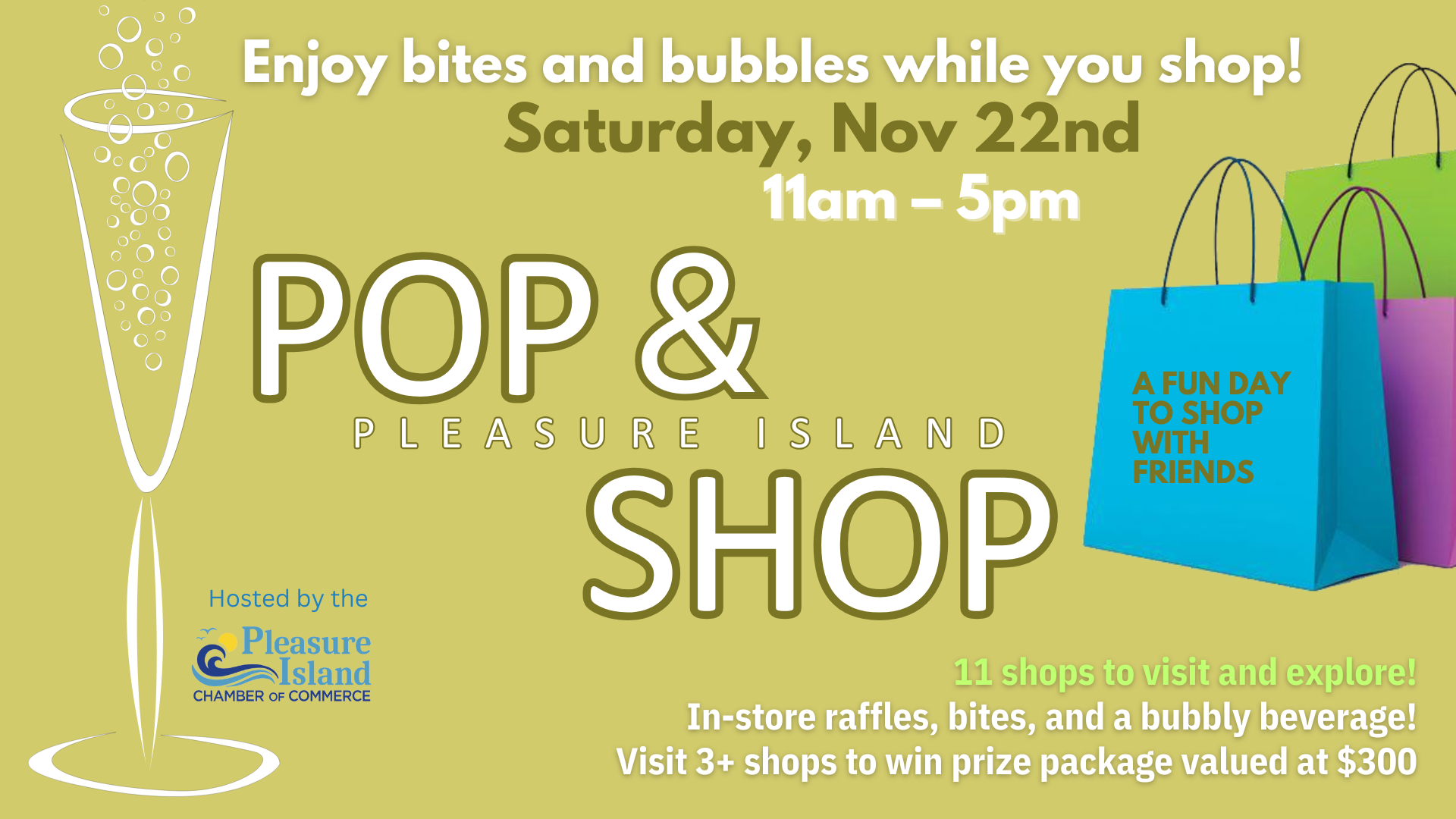 Pleasure Island Pop and Shop - Saturday, Nov 22nd, 11am-5pm